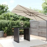 Bartafel Poly Rattan met Glas 105x80x110 cm - 61% Korting!