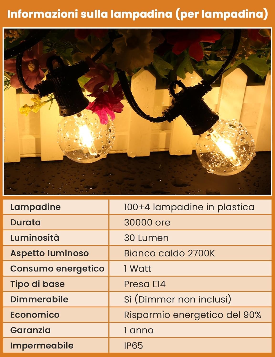 Lichtsnoer Buiten 60M IP65 Waterdicht - 35% Korting!