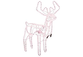 Kerstfiguur Rendier met Bewegende Kop & Warmwitte LED - 76x42x87 cm - 75% Korting