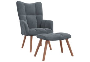 vidaXL Relaxstoel met Voetenbank Fluweel Donkergrijs - 41% Korting!