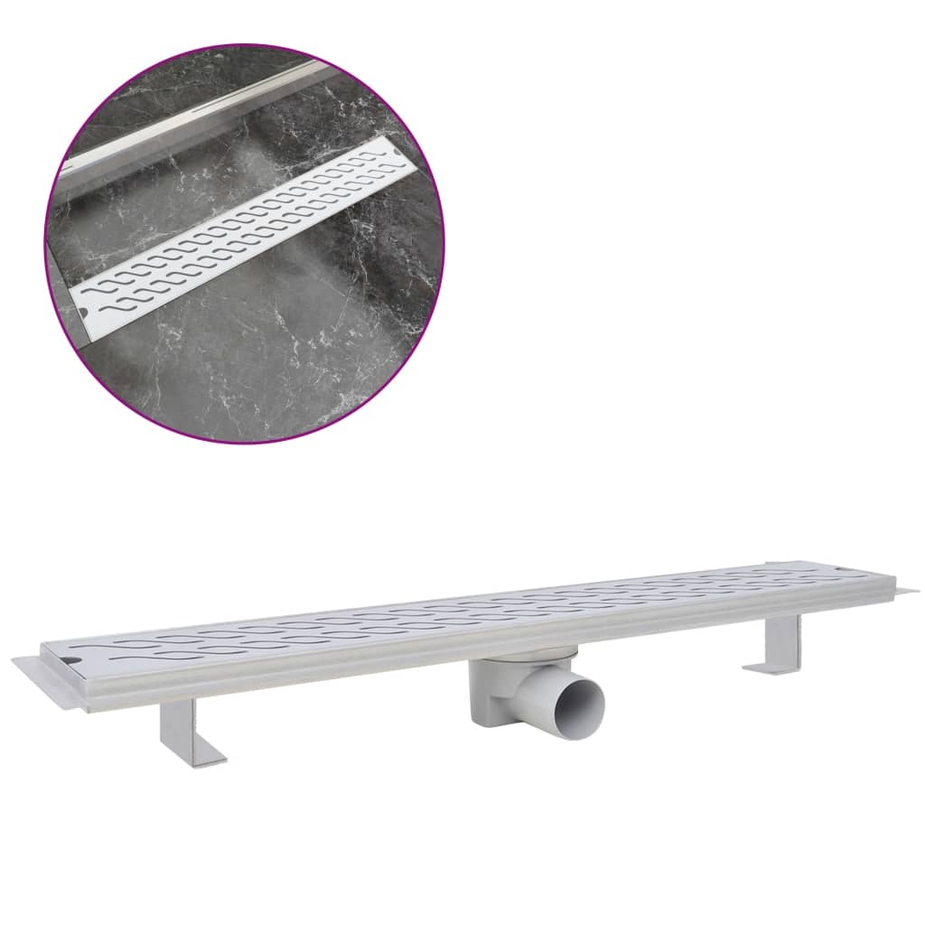 VidaXL Doucheafvoer RVS Rechthoekig Golf 73x14cm - 55% Korting