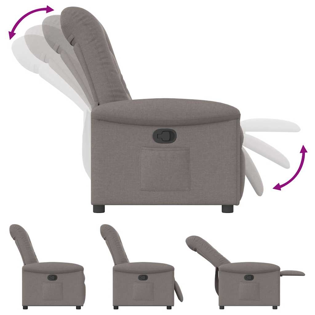 vidaXL Verstelbare Fauteuil Stof Taupe - 55% Korting