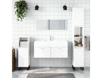 vidaXL Badkamerkast met Spiegel - Hoogglans Wit - 34% Korting!