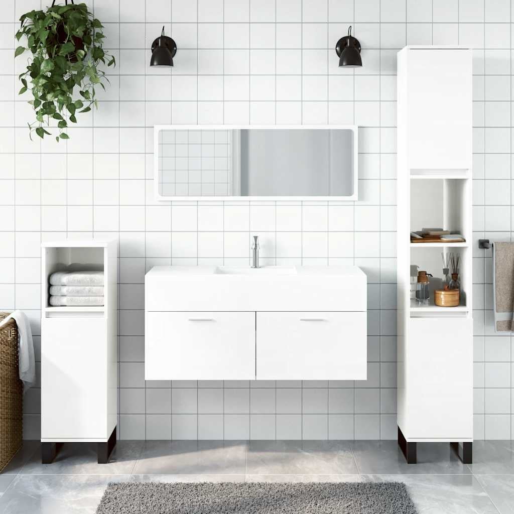 Hoogglans Witte Badkamerkast met Spiegel - 60% Korting