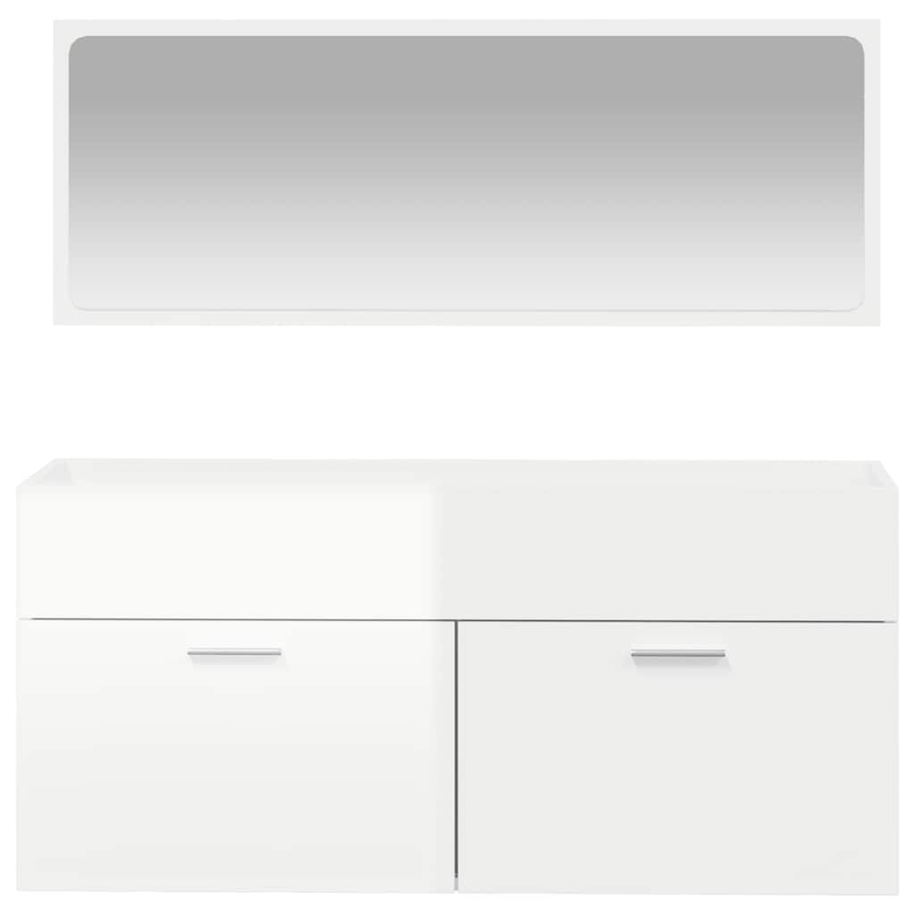 vidaXL Badkamerkast met Spiegel - Hoogglans Wit - 34% Korting!