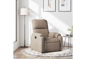 Verstelbare Taupe Fauteuil in Microvezelstof - 52% Korting!