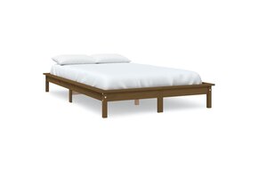 vidaXL Bedframe Grenenhout Honingbruin 200x200cm - 41% Korting!