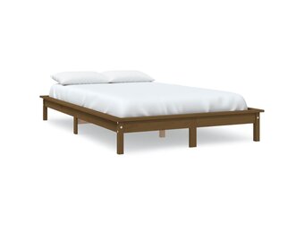 vidaXL Bedframe Grenenhout Honingbruin 200x200 cm - 35% Korting!