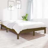 vidaXL Bedframe Grenenhout Honingbruin 200x200 cm - 35% Korting!