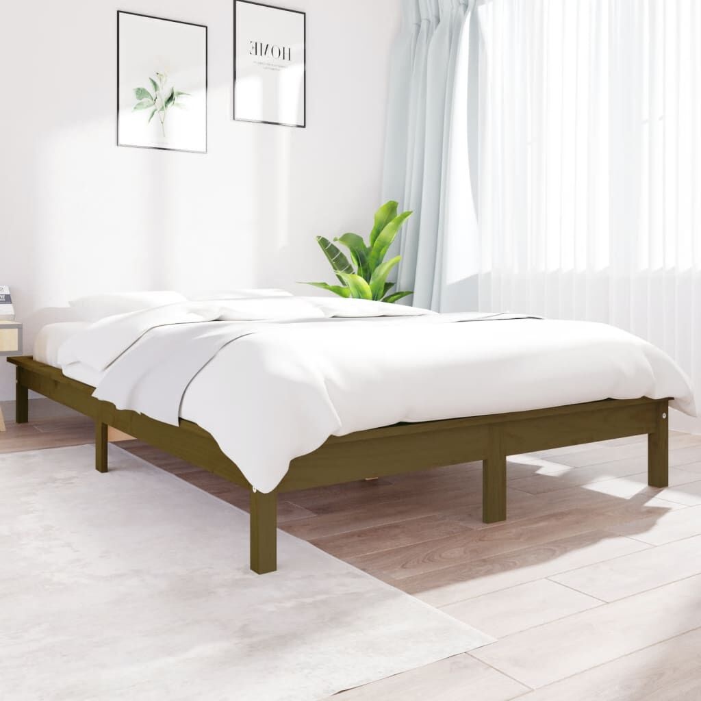 vidaXL Bedframe Grenenhout Honingbruin 200x200 cm - 35% Korting!