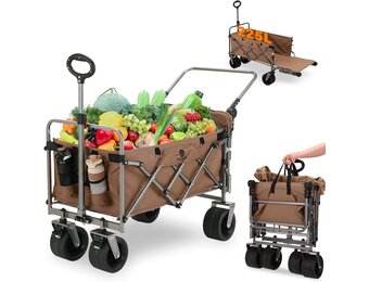 Opvouwbare Bolderwagen met Rem & 34% Korting