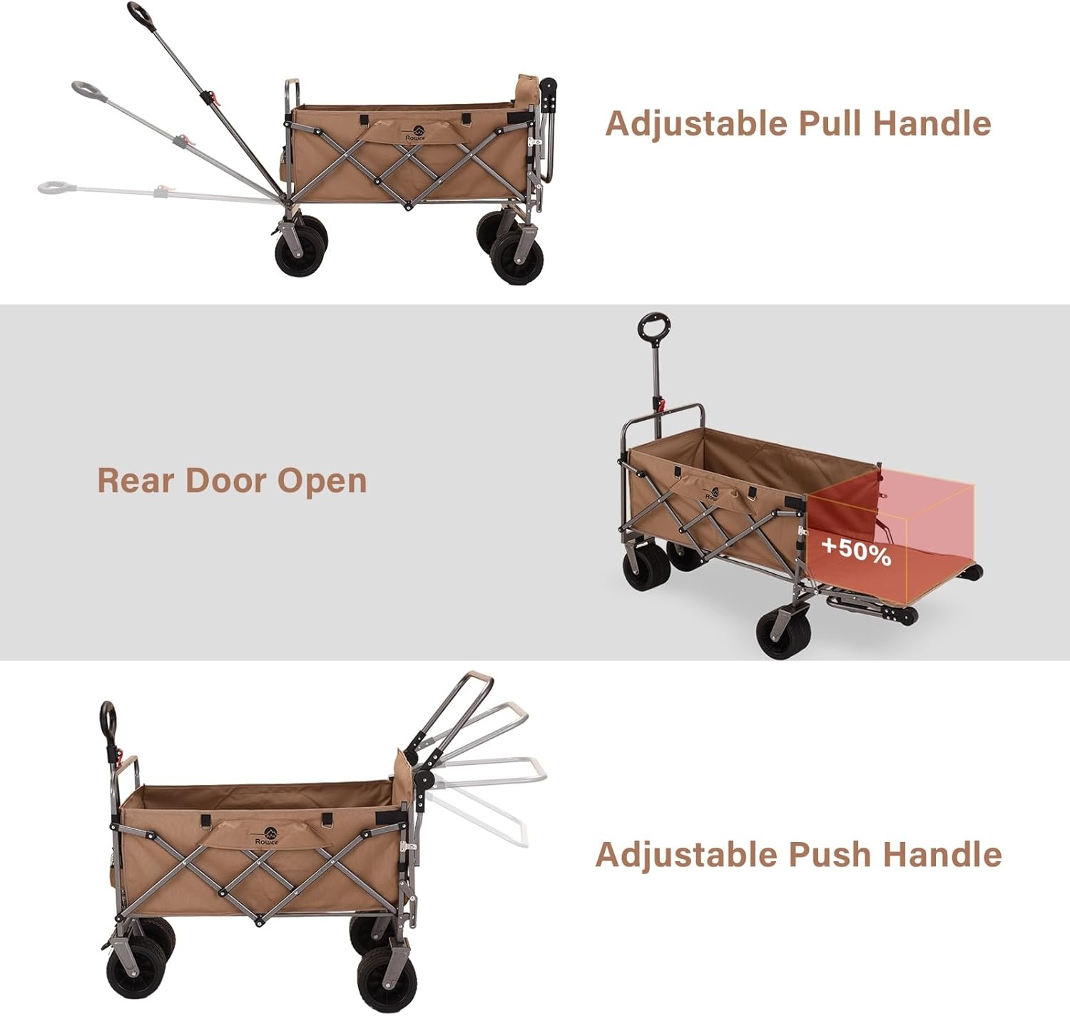Opvouwbare Bolderwagen met Rem & 34% Korting