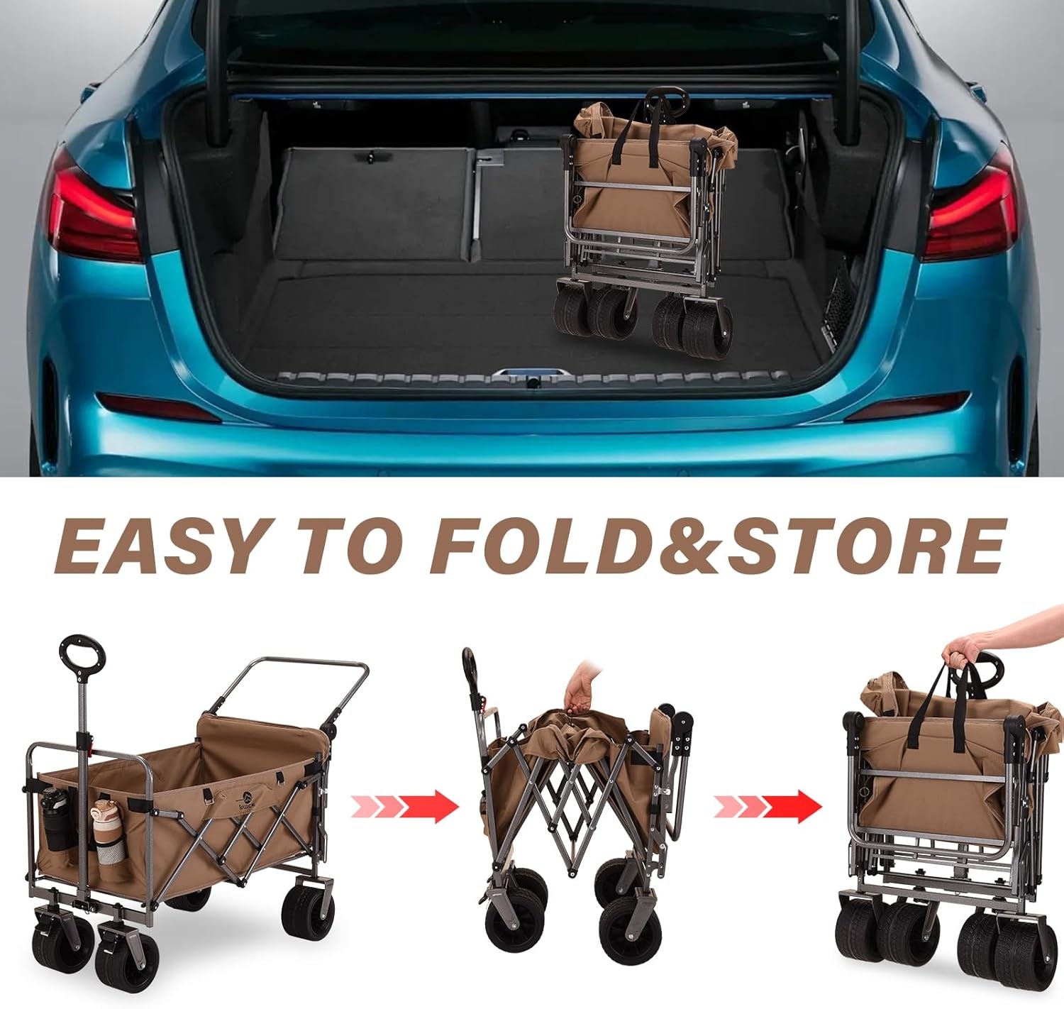 Opvouwbare Bolderwagen met Rem & 34% Korting