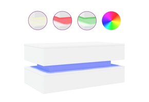 vidaXL Salontafel met LED 90x50x40cm Wit - 34% Korting!
