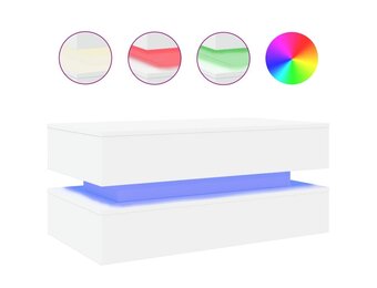 vidaXL Salontafel met LED 90x50x40cm Wit - 34% Korting!