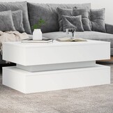 vidaXL Salontafel met LED 90x50x40cm Wit - 34% Korting!