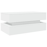 vidaXL Salontafel met LED 90x50x40cm Wit - 34% Korting!