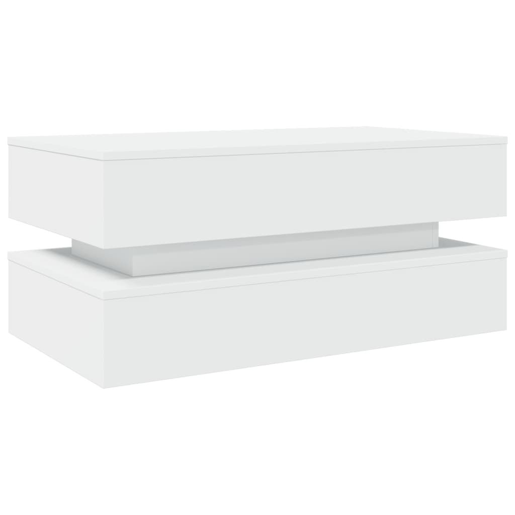 vidaXL Salontafel met LED 90x50x40cm Wit - 34% Korting!