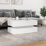 vidaXL Salontafel met LED 90x50x40cm Wit - 34% Korting!