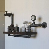 Industrieel Wandrek Zwart Metaal & Hout met 34% Korting