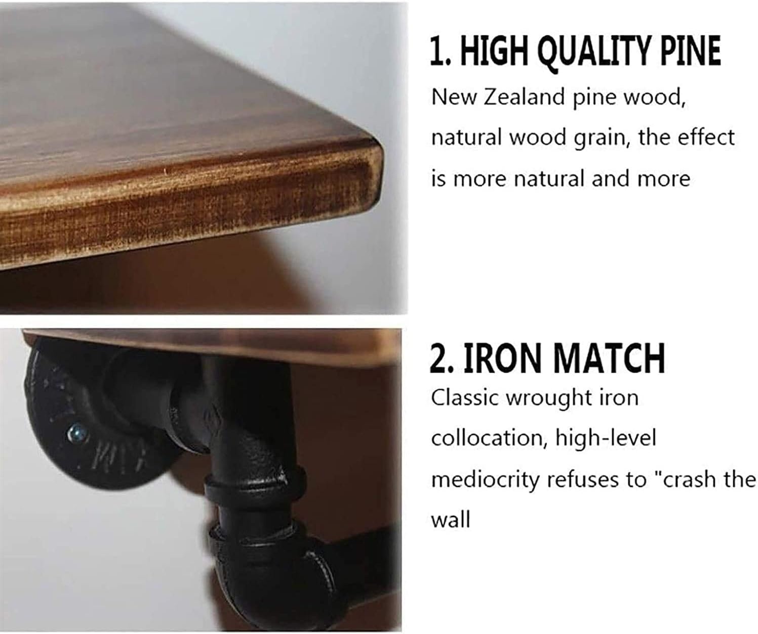 Industrieel Wandrek Zwart Metaal & Hout met 34% Korting