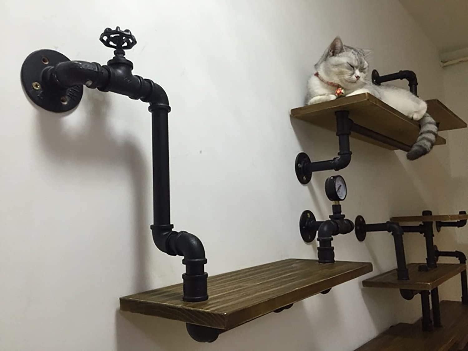 Industrieel Wandrek Zwart Metaal & Hout met 34% Korting