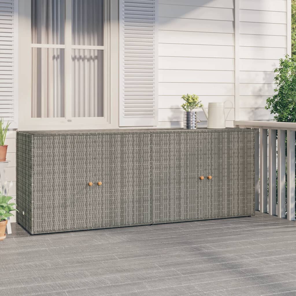 VidaXL Tuinkast Poly Rattan Grijs - 35% Korting
