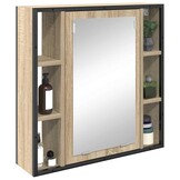 Beige Spiegelkast Bewerkt Hout (60x60cm) - 53% Korting!