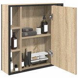 Beige Spiegelkast Bewerkt Hout (60x60cm) - 53% Korting!