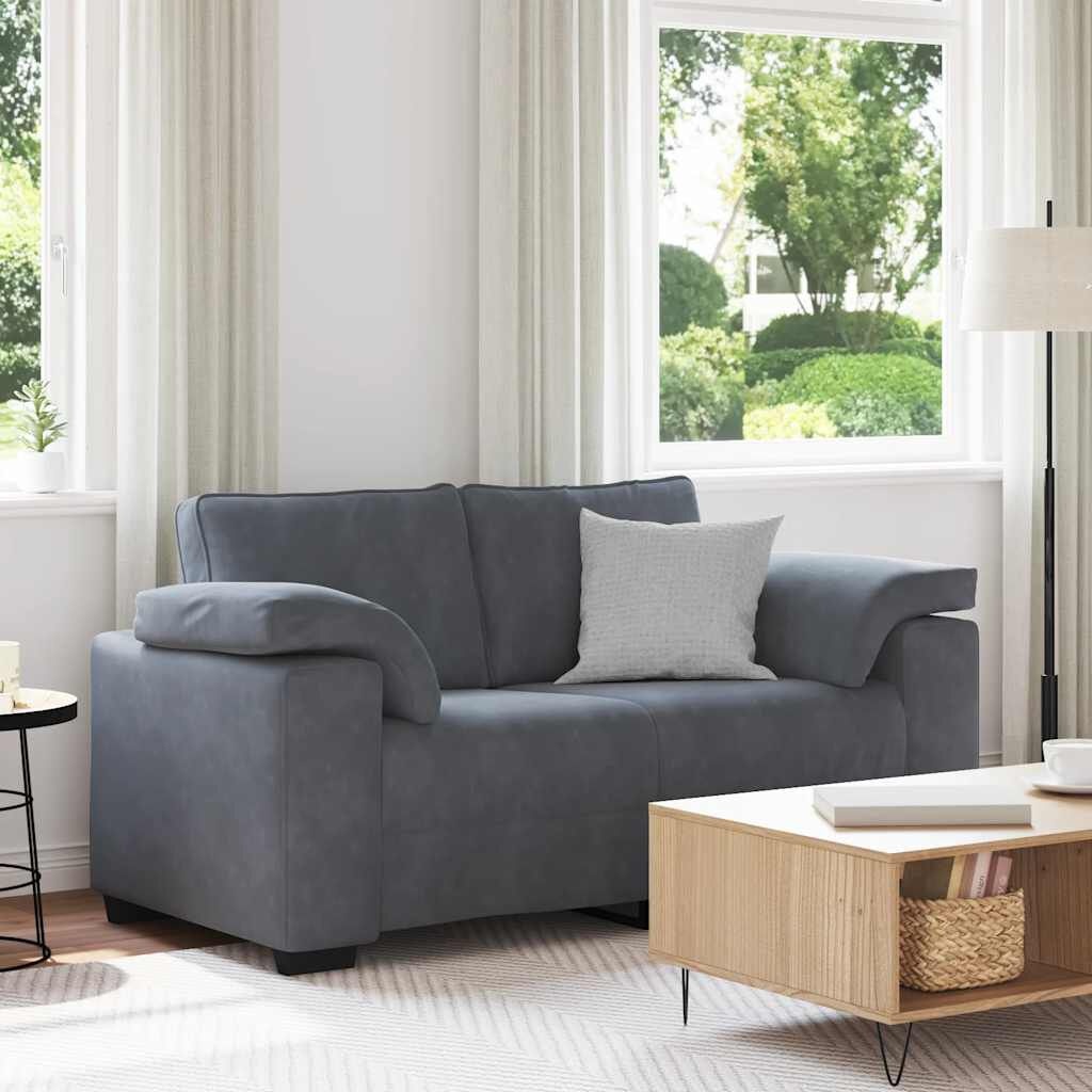 VidaXL Loveseat Bank 120 cm Fluweel Donkergrijs - 35% Korting!