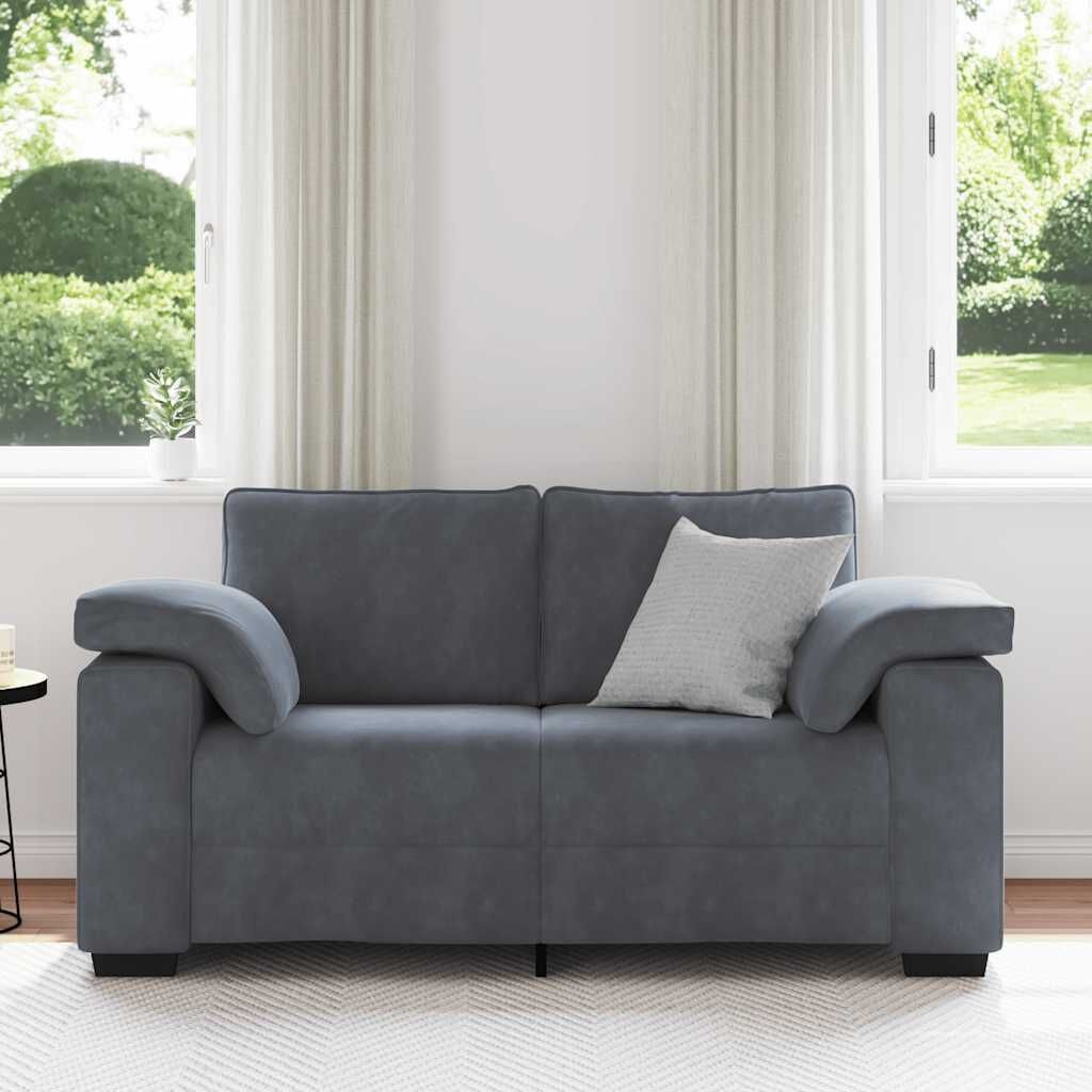 VidaXL Loveseat Bank 120 cm Fluweel Donkergrijs - 35% Korting!