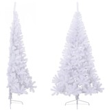 Halve Kunstkerstboom 240cm PVC Groen met Standaard - 60% Korting