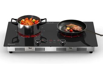 Draagbare Keramische Kookplaat 2 Zones 3200W met Timer & Veiligheidsslot - 52% Korting