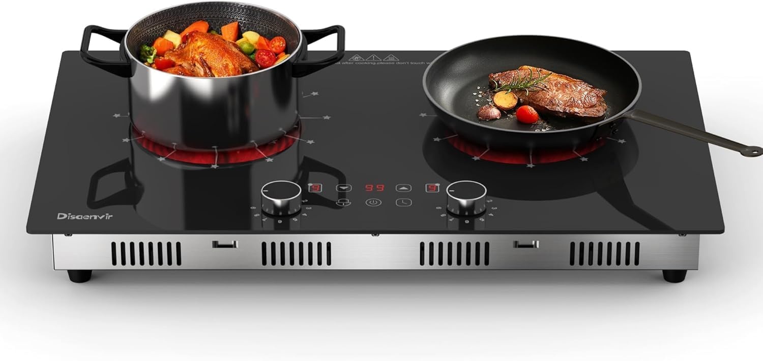 Draagbare Keramische Kookplaat 2 Zones 3200W met Timer & Veiligheidsslot - 52% Korting