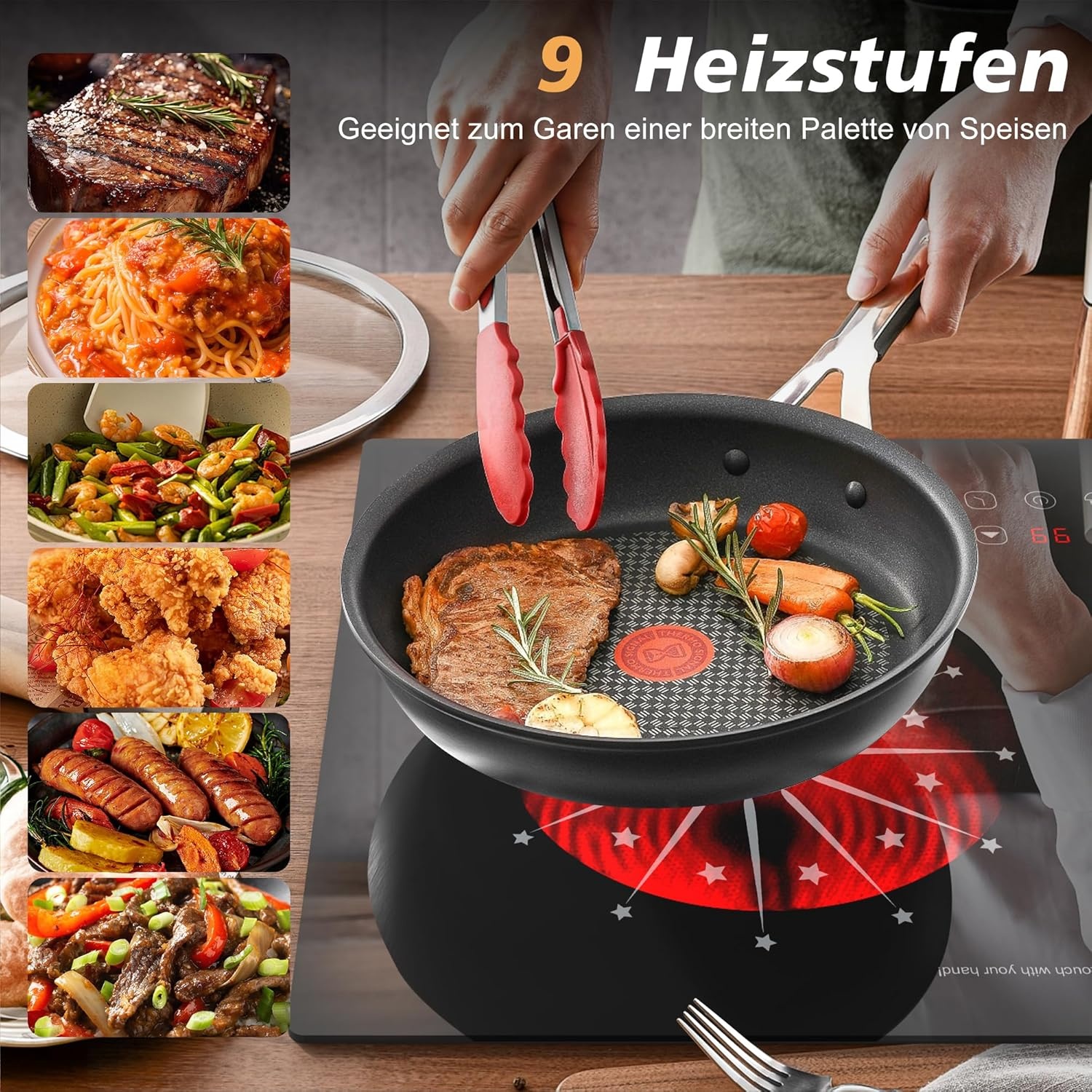 Draagbare Keramische Kookplaat 2 Zones 3200W met Timer & Veiligheidsslot - 52% Korting
