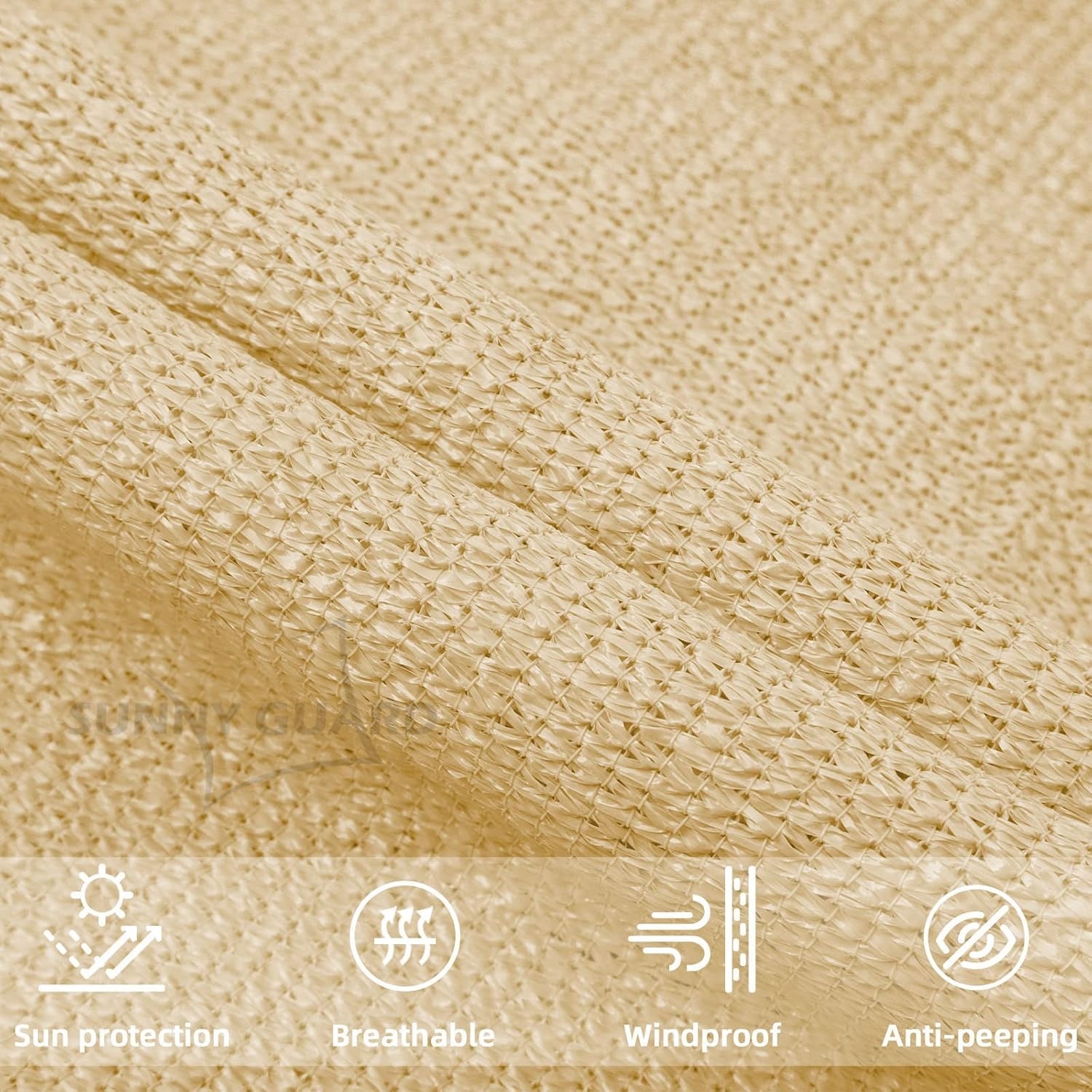 SUNNY GUARD Zonnezeil 3x3x4.25m - Zandkleur - 33% Korting!