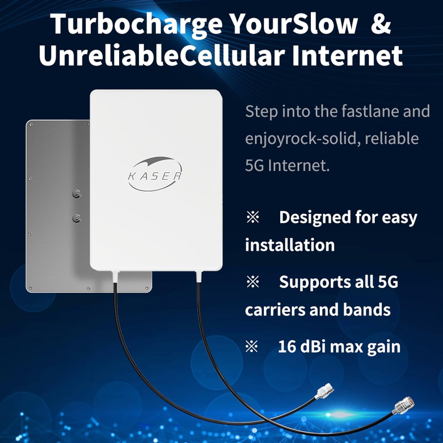 5G N78 Richtantenne KASER (30% Korting) | 15 dBi | 10m Kabel