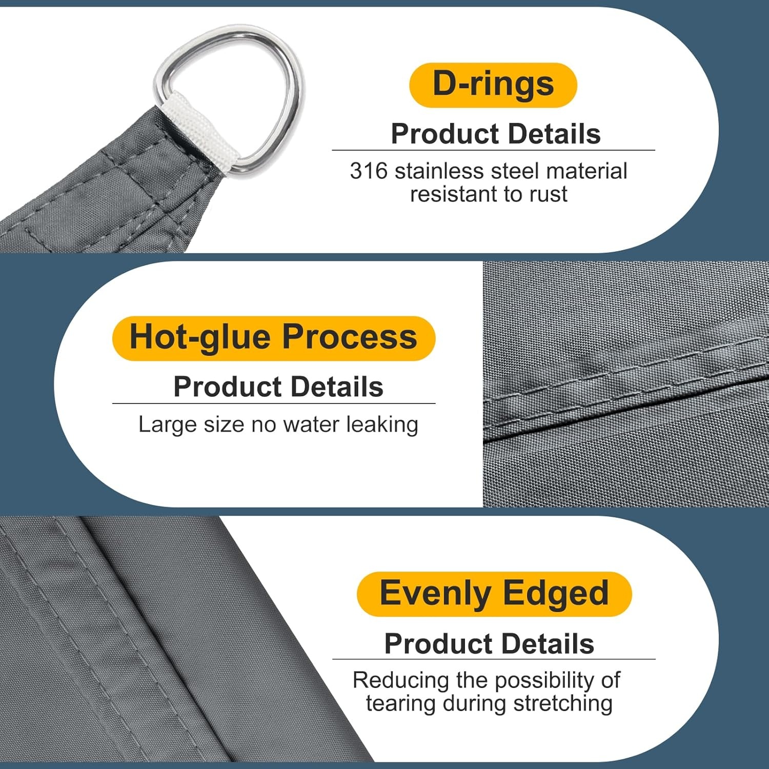 COOL AREA Zonnezeil Grijs 4x5m - 34% Korting!