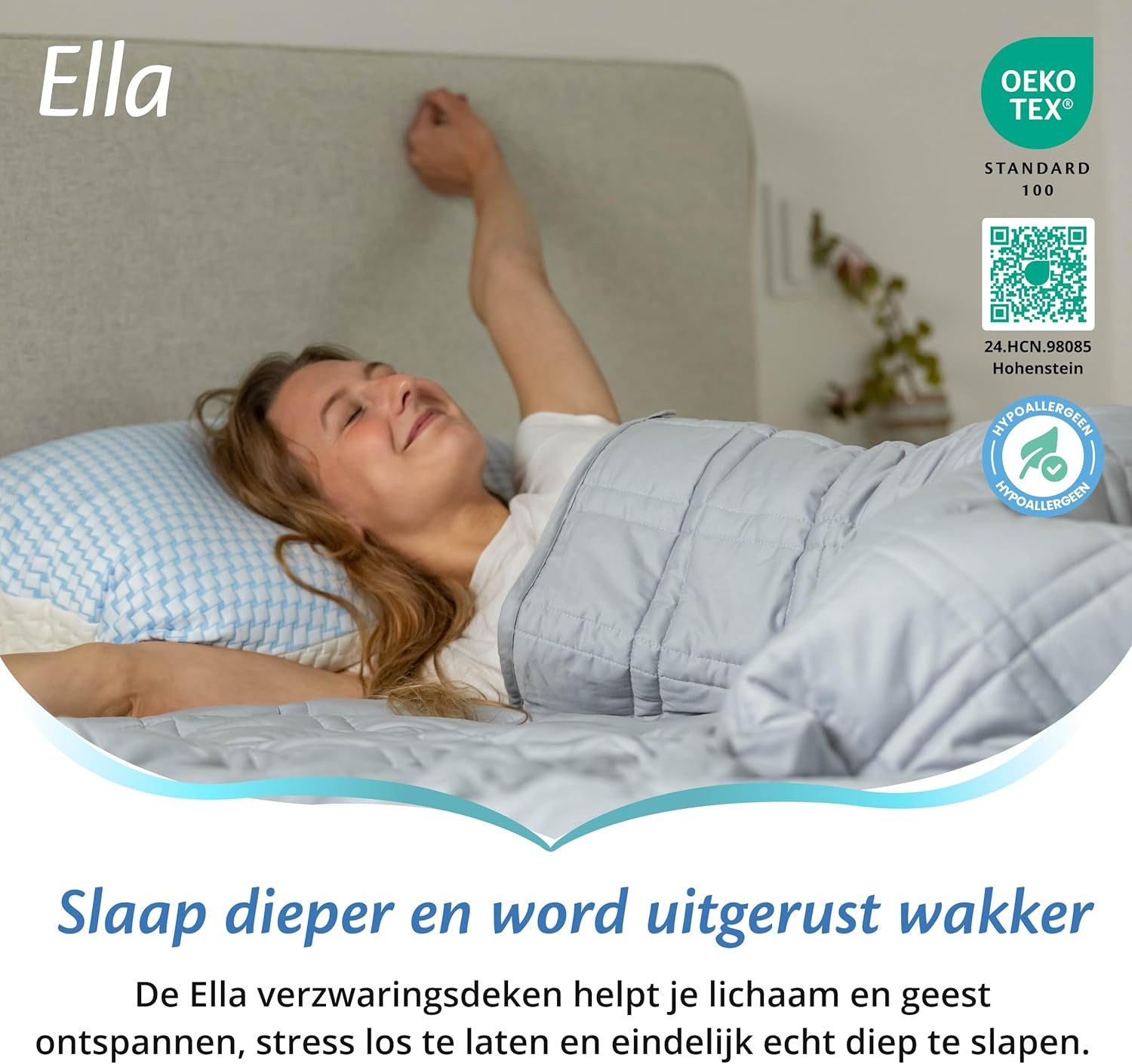 Ella Verzwaringsdeken 9kg 135x200cm - Lichtgrijs - 29% Korting