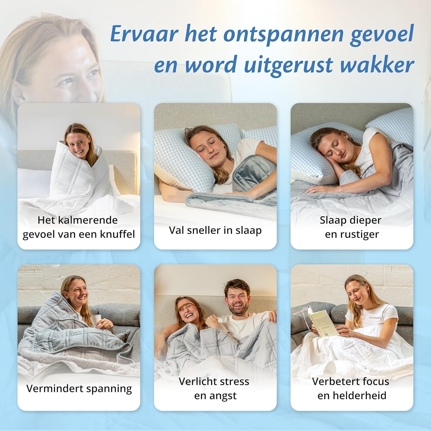 Verzwaringsdeken 9kg 135x200cm Lichtgrijs - 57% Korting