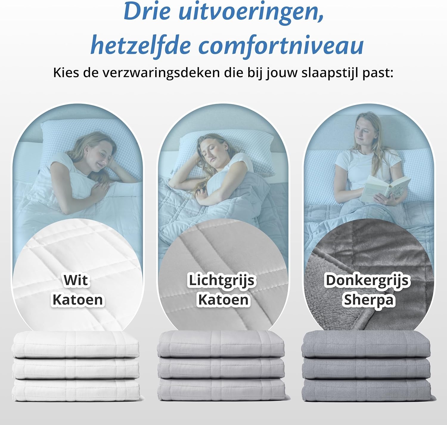 Ella Verzwaringsdeken 9kg 135x200cm - Lichtgrijs - 29% Korting