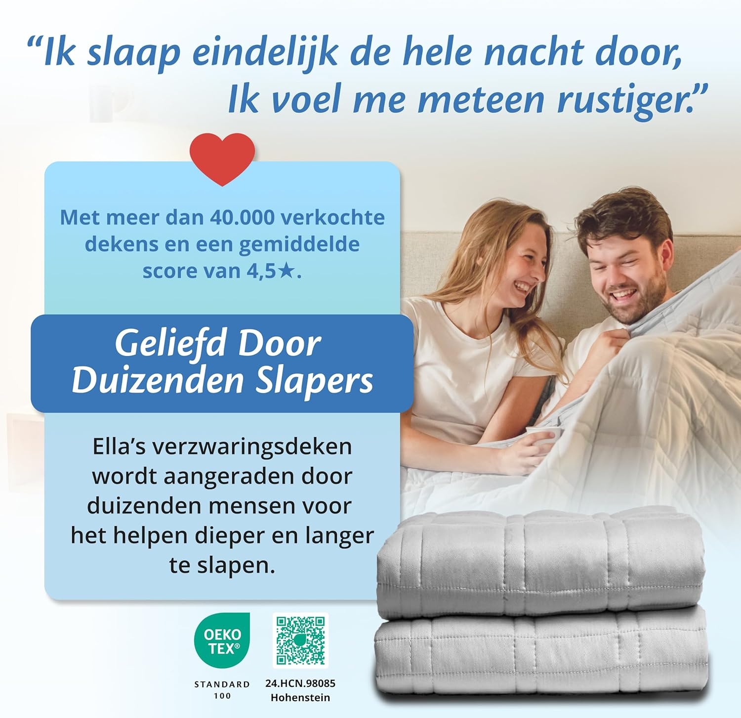 Ella Verzwaringsdeken 9kg 135x200cm - Lichtgrijs - 29% Korting