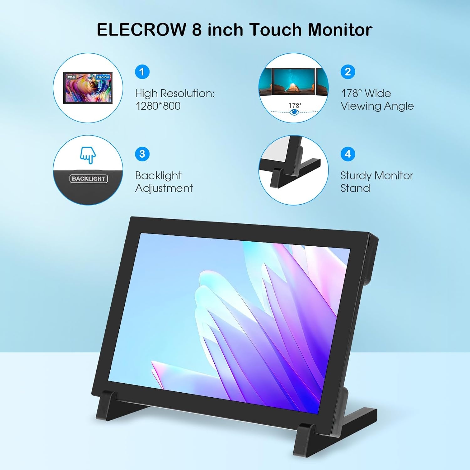 8" HD Touchscreen Monitor (1280x800) - 42% Korting!