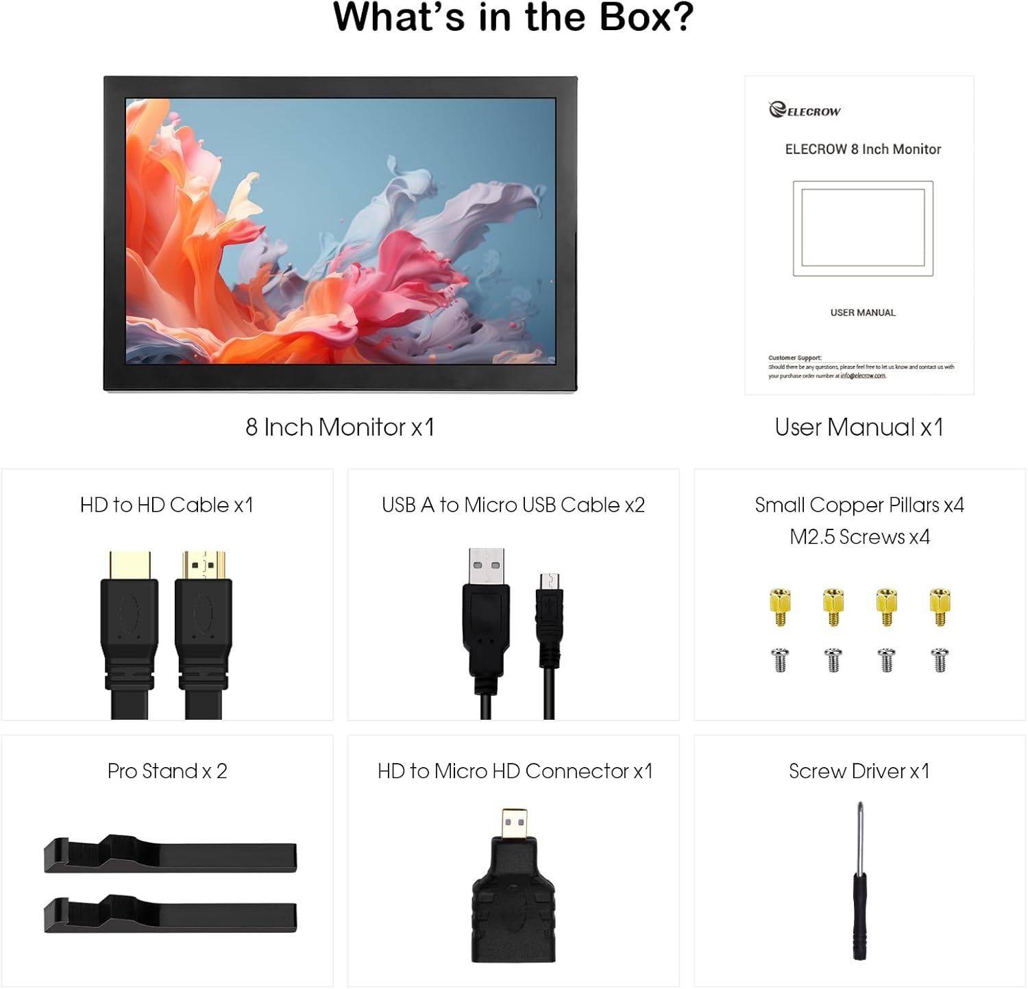 8" HD Touchscreen Monitor (1280x800) - 42% Korting!