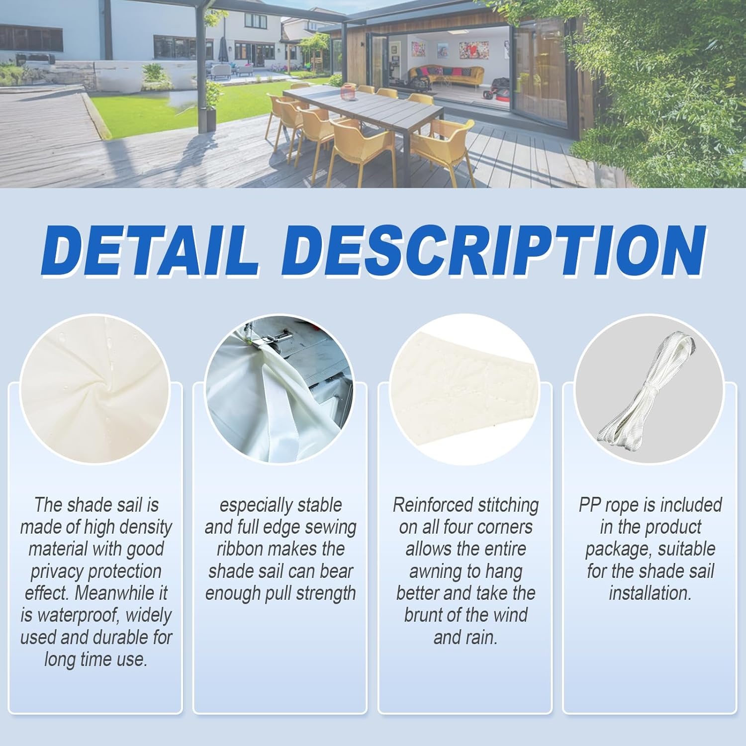 Sunnylaxx Zonnezeil 5x5m Crema - Waterdicht & UV-Beschermend (34% Korting)