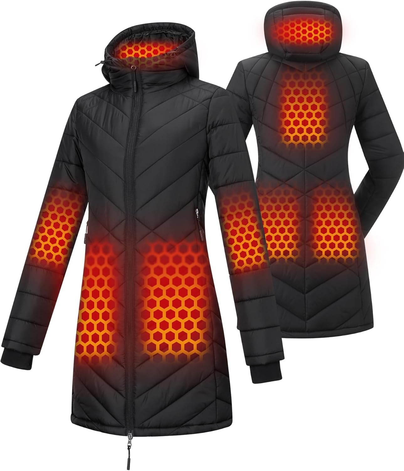 Dames Verwarmde Winterjas met Capuchon | 58% Korting