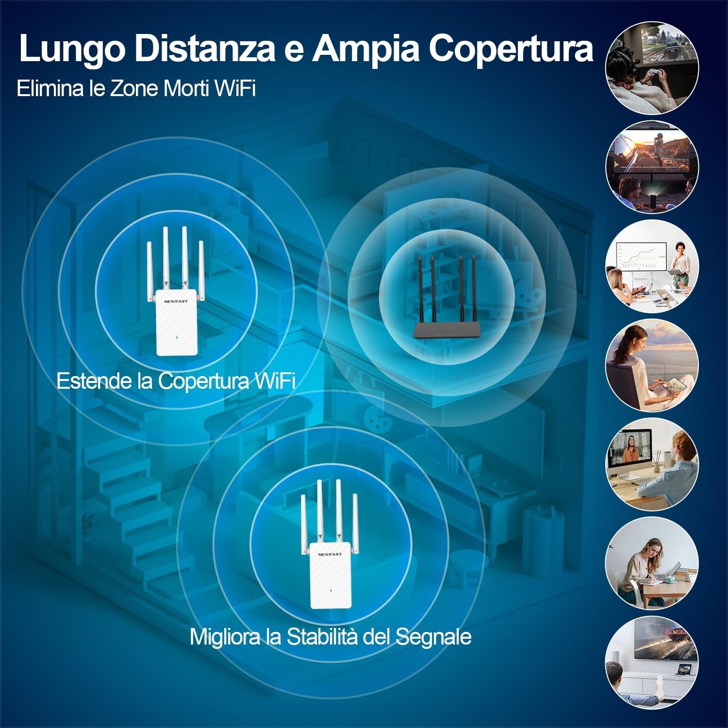 WiFi Versterker N300 met 4 Antennes - 55% Korting