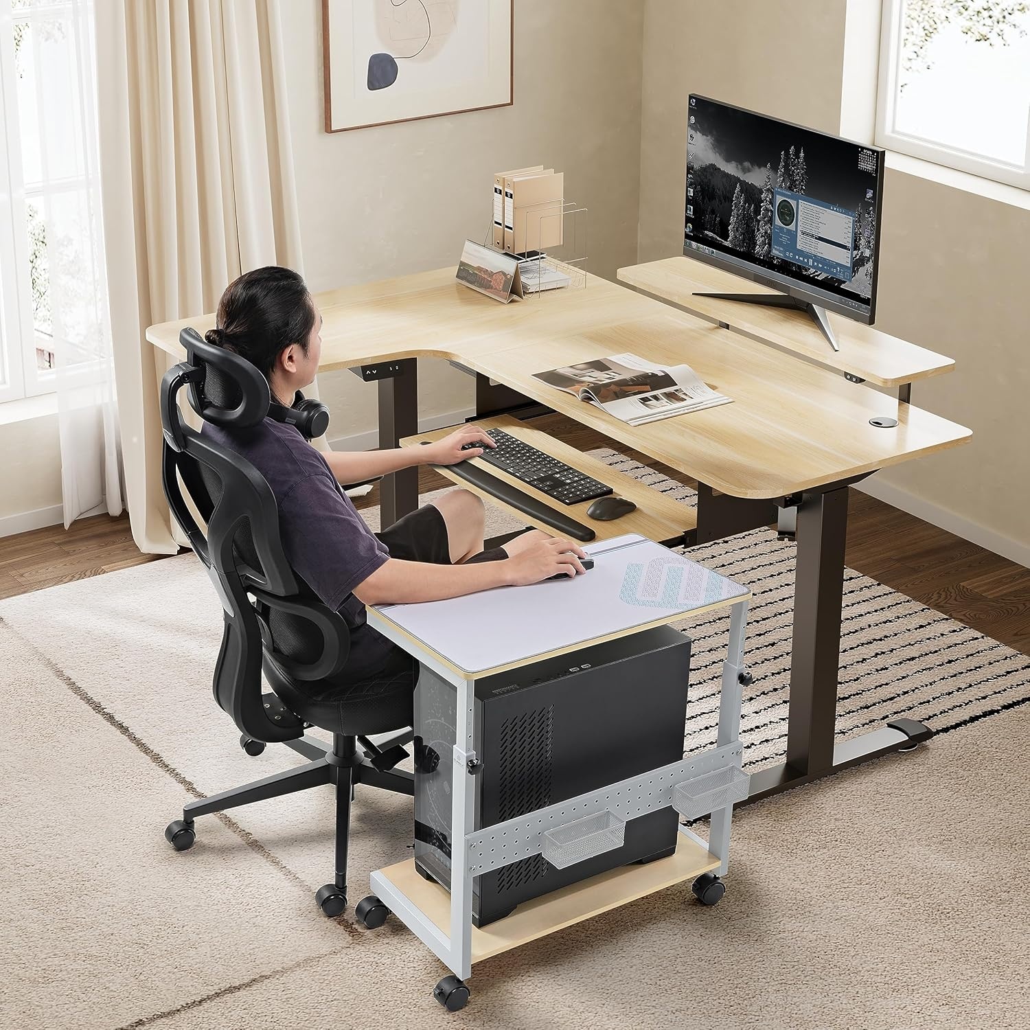 Eureka PC Tower Stand Verstelbaar | Maple | -34%