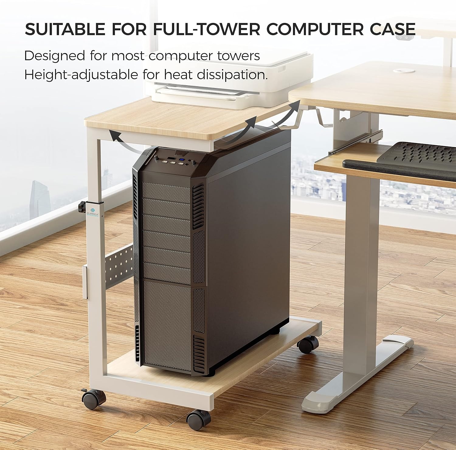 Eureka PC Tower Stand Verstelbaar | Maple | -34%