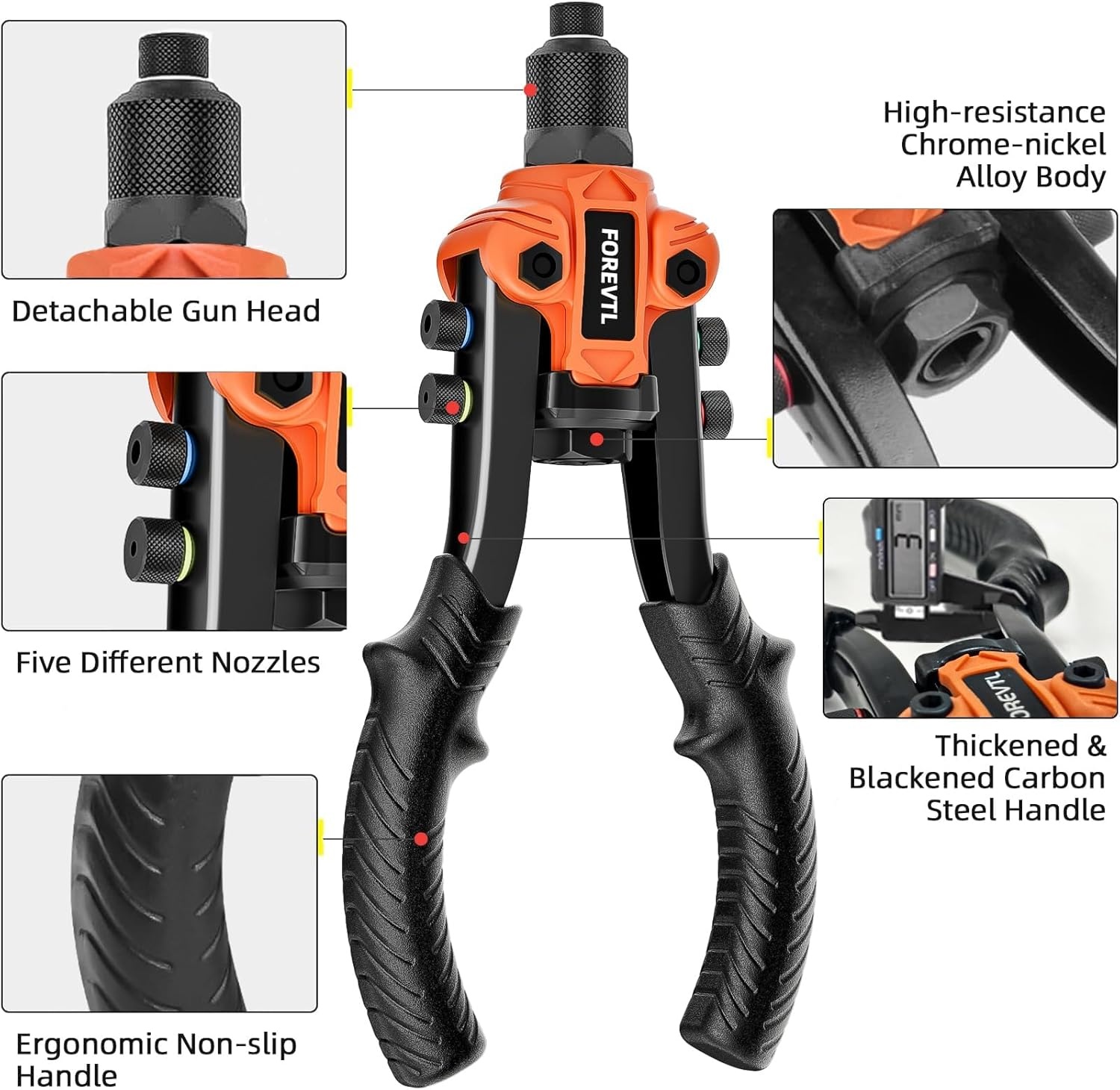 Klinknageltang Set 10" - 33% Korting! 200 Klinknagels